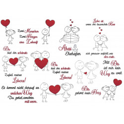 Stickserie - Strichmännchen LIEBE